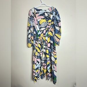 Free Destination Size L Colorful Abstract Print Dress